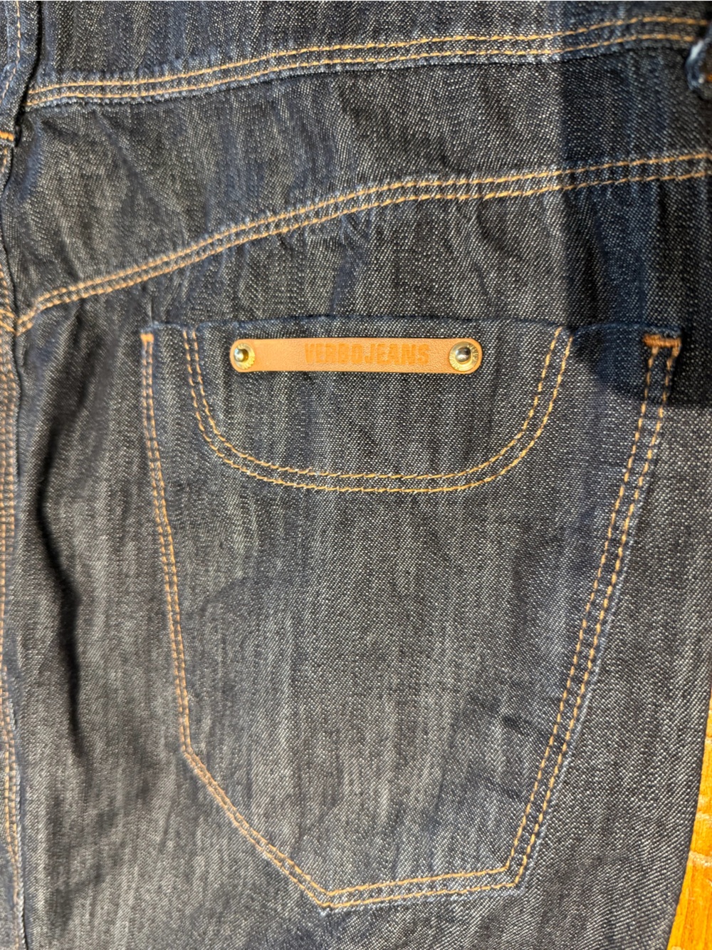 Vintage Brazilian Verbo Embroidered Dark Blue Denim Maxi Skirt - Button Front - Picture 7 of 11